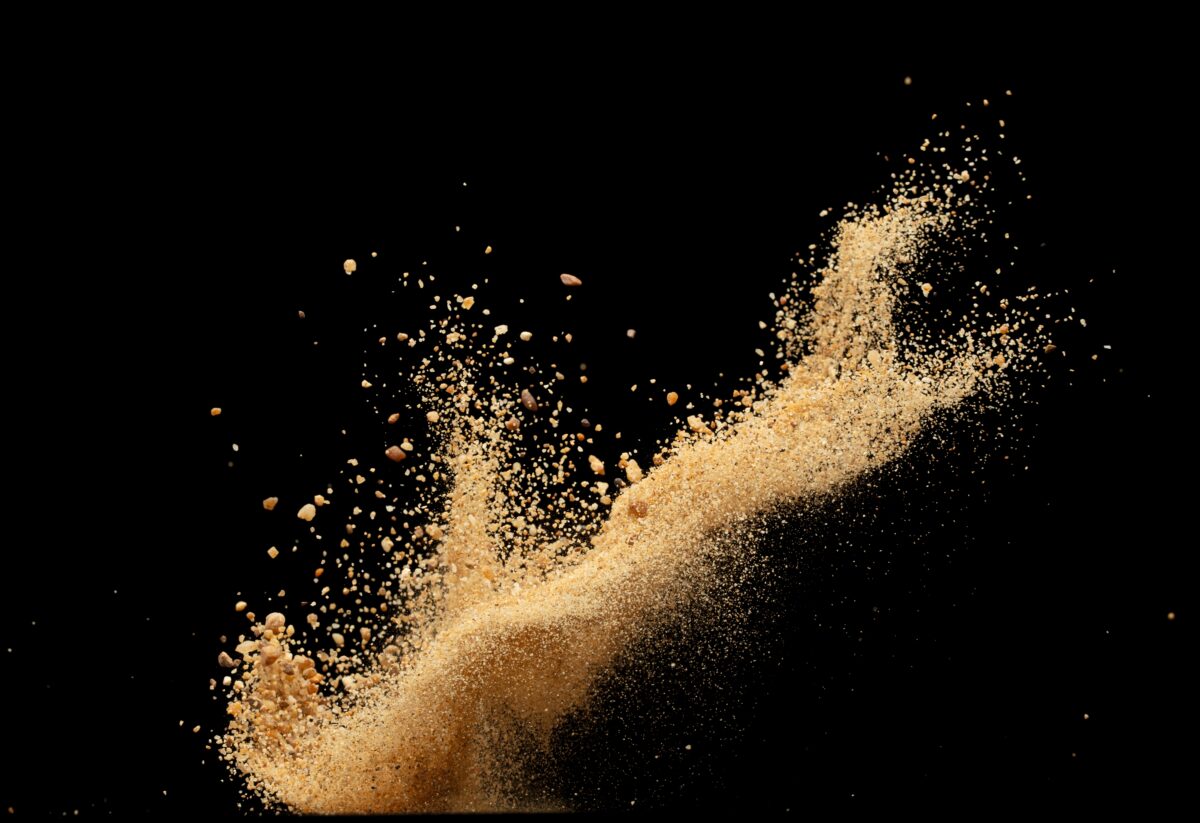 Big,Size,Sand,Flying,Explosion,,Golden,Grain,Wave,Explode.,Abstract